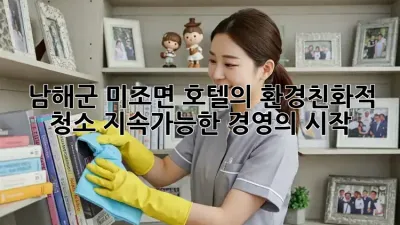 남해군 미조면 호텔의 환경친화적 청소: 지속가능한 경영의 시작